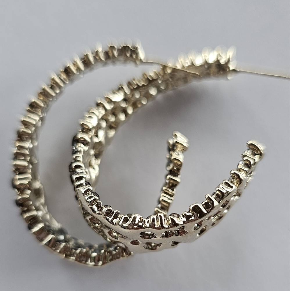Champagne Rhinestone Earrings - Picture 4 of 6